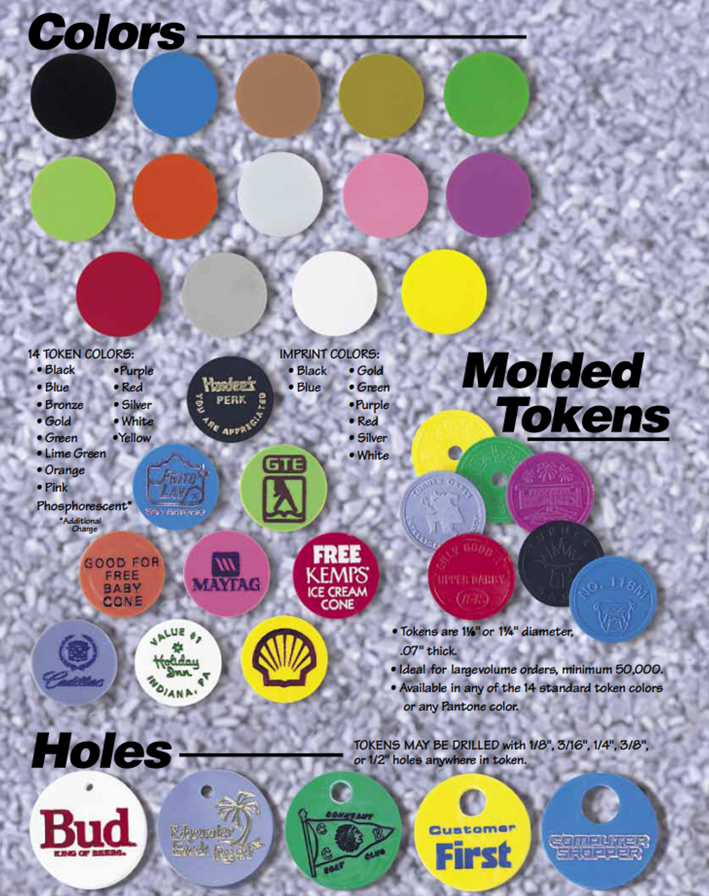 Plastic Tokens Hot Stamped